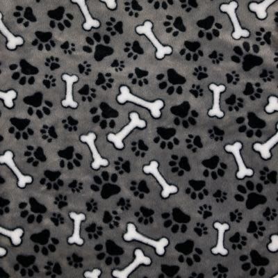 hondenslaapzak - Grijs met witte botjes zwarte pootjes