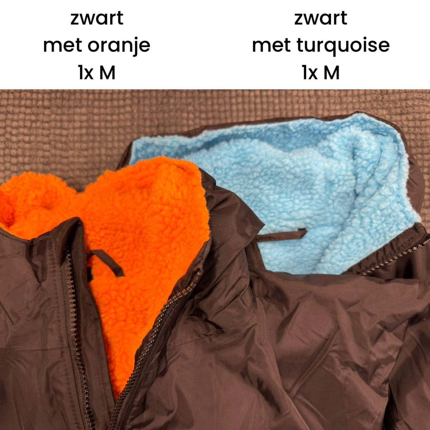 water - en winddichte jas zwart - oranje M