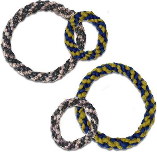 Dharma Dog rope ring marine/groen S = 10 cm