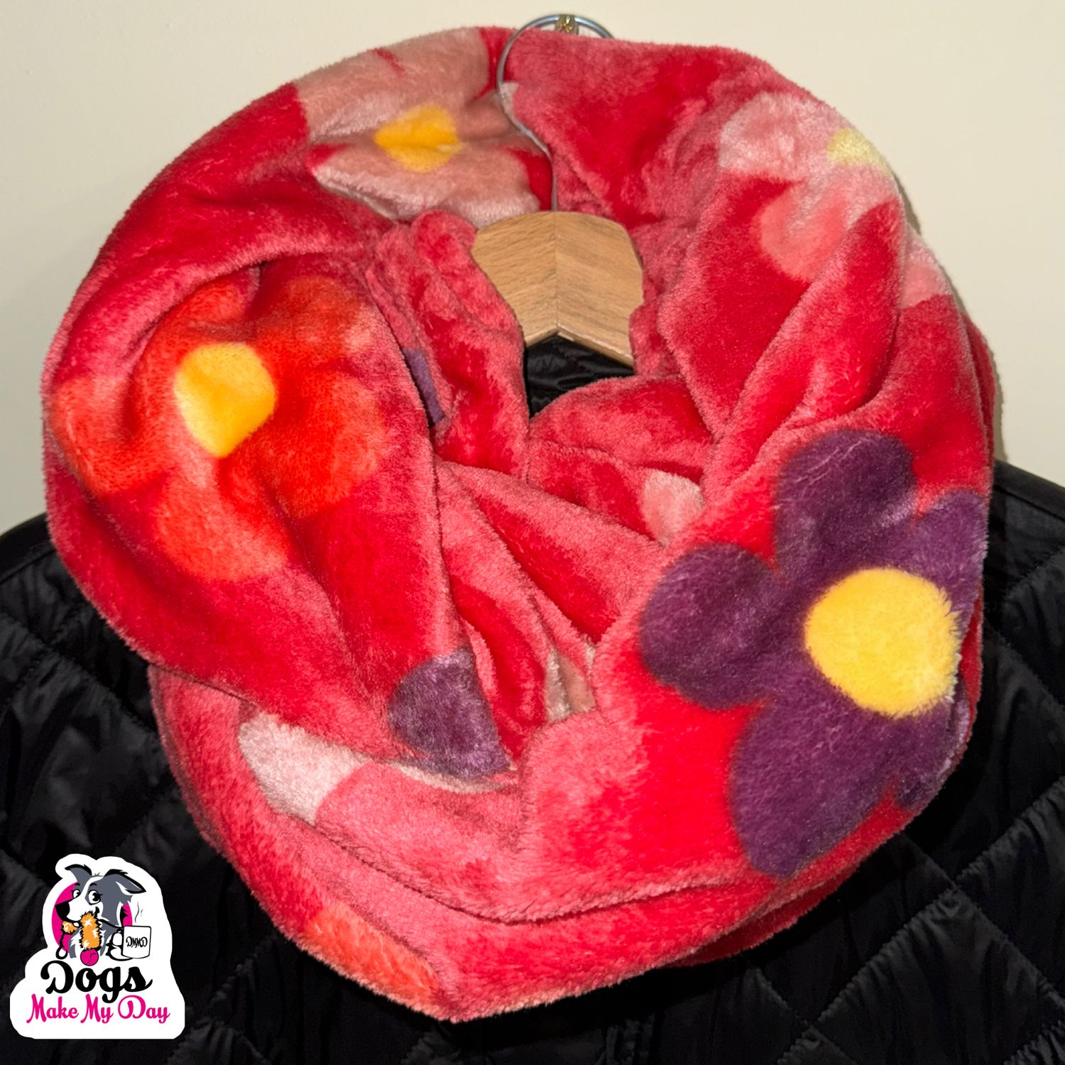 Sjaal madeliefjes fuchsia