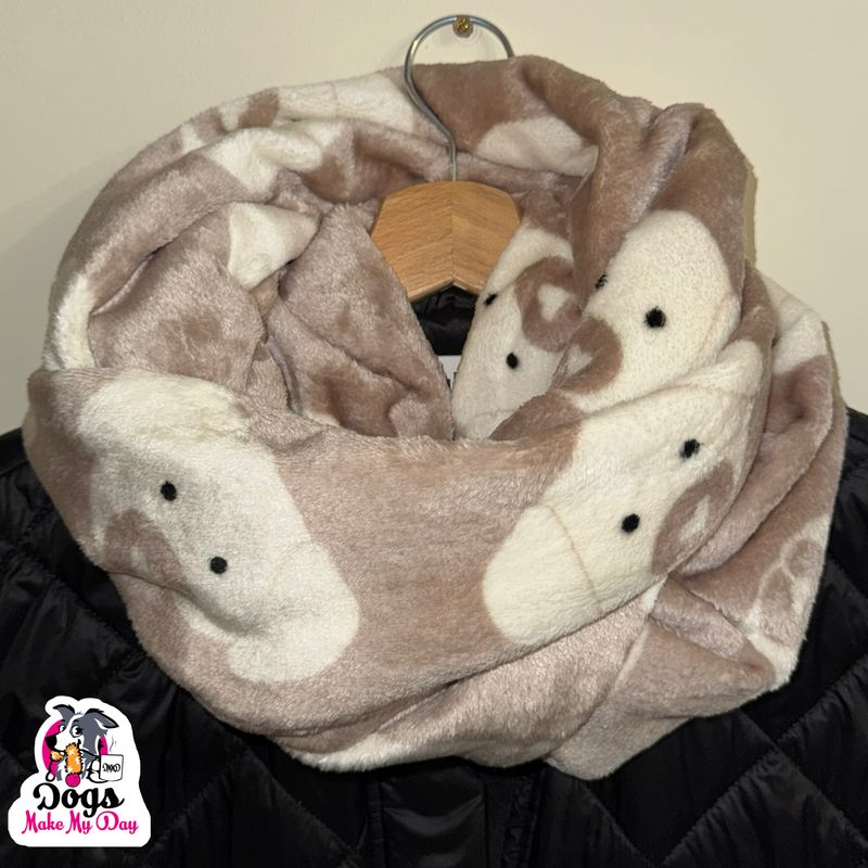 Sjaal hartenhondjes ecru