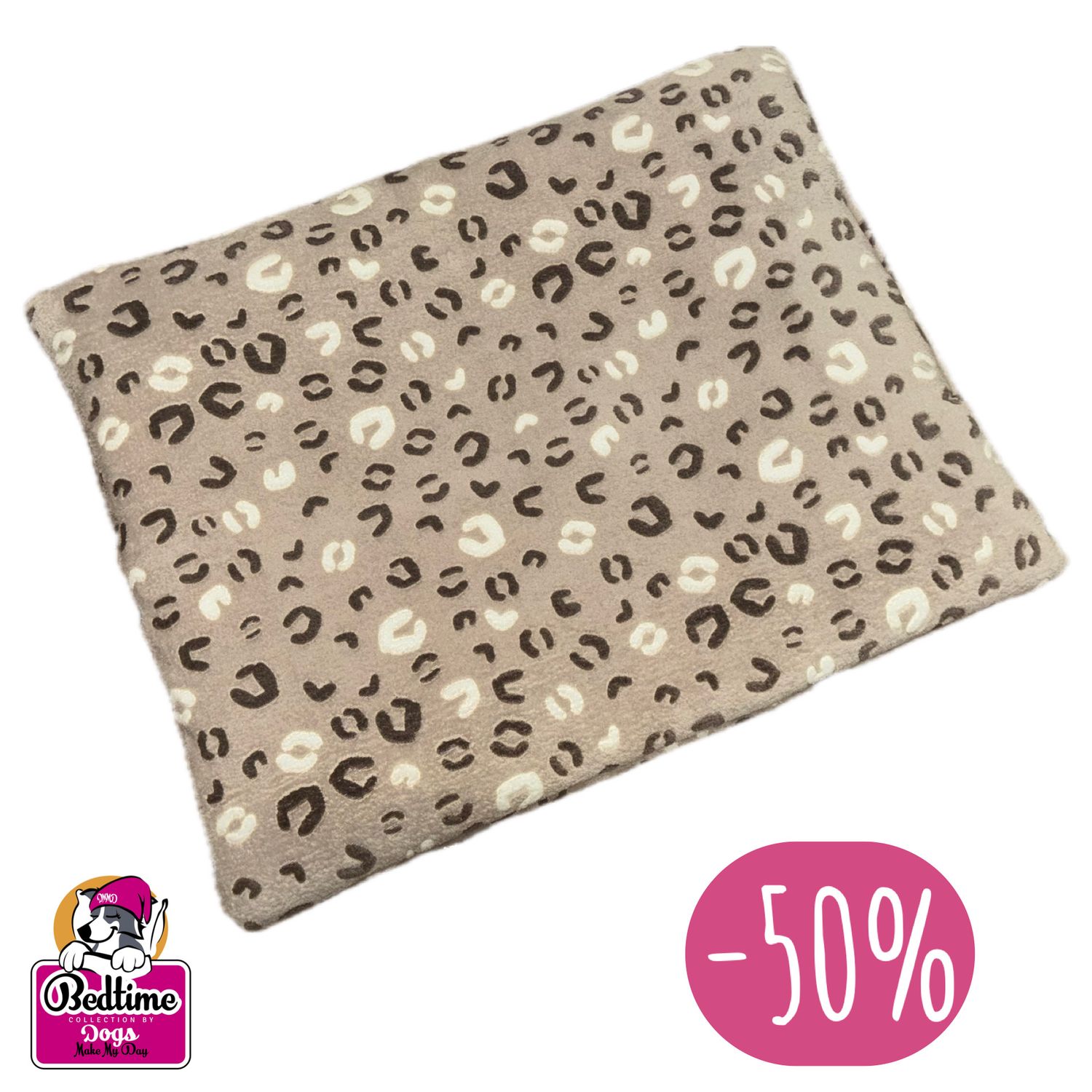 hondenkussen - Leopard beige