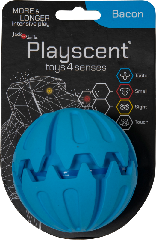 J&amp;V Playscent bal 8 cm blauw / bacon