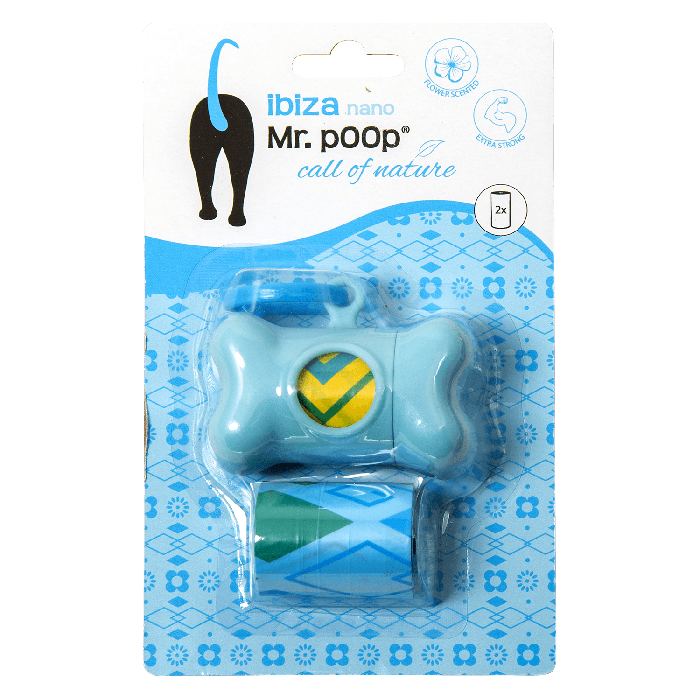 Mr. Poop poepzakjes Ibiza met geur - houder met 1 rol