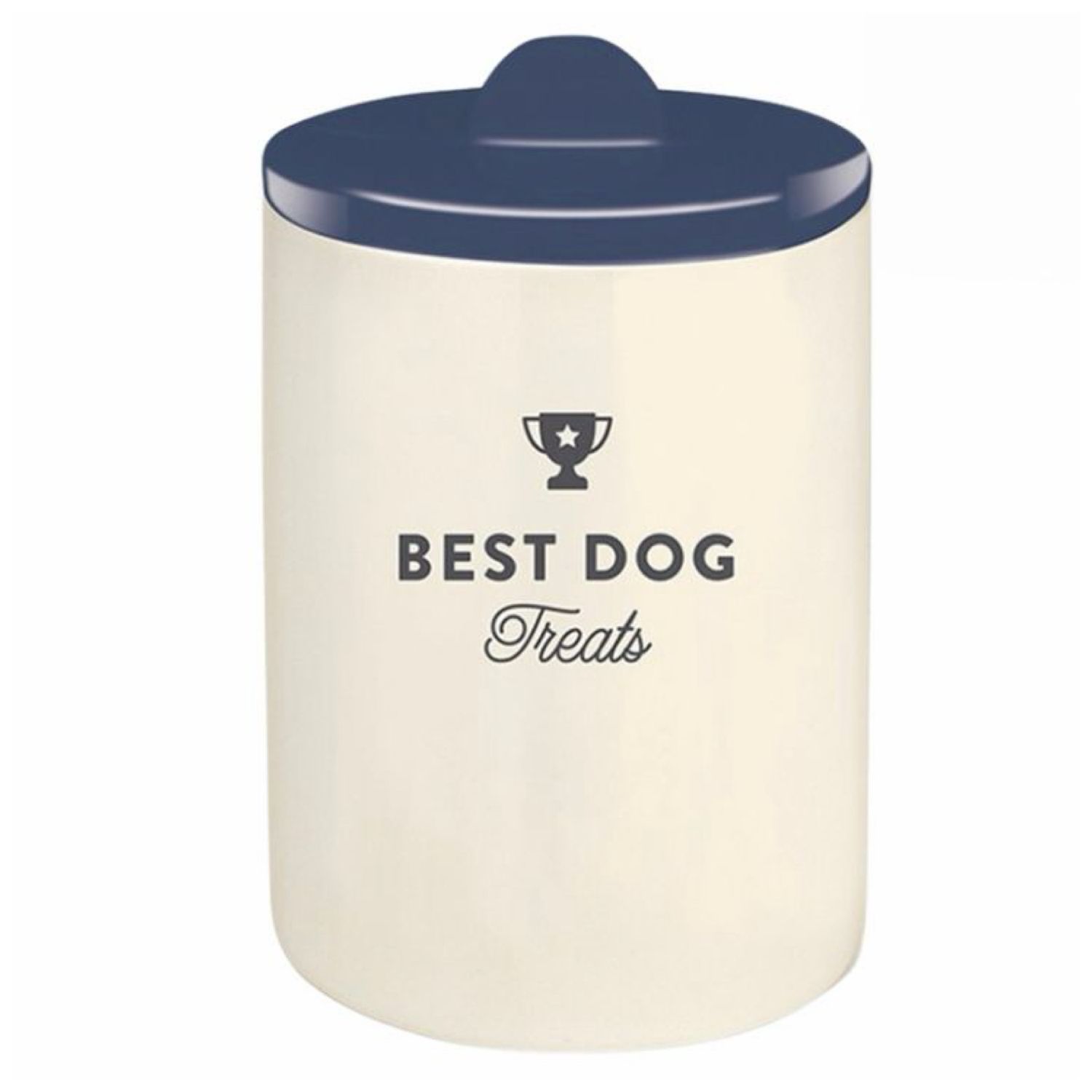 Snoeppot porselein - Best Dog - blauw