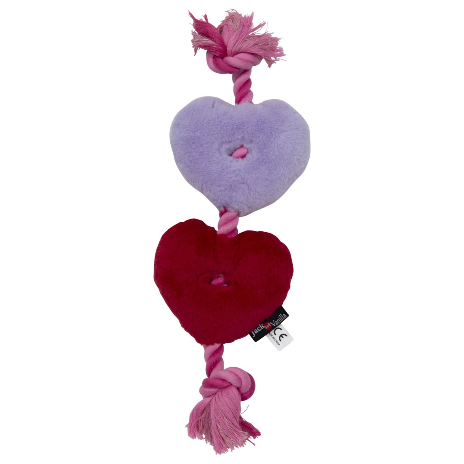 J&amp;V Holiday knuffel - Hartjes touw - 48/2219