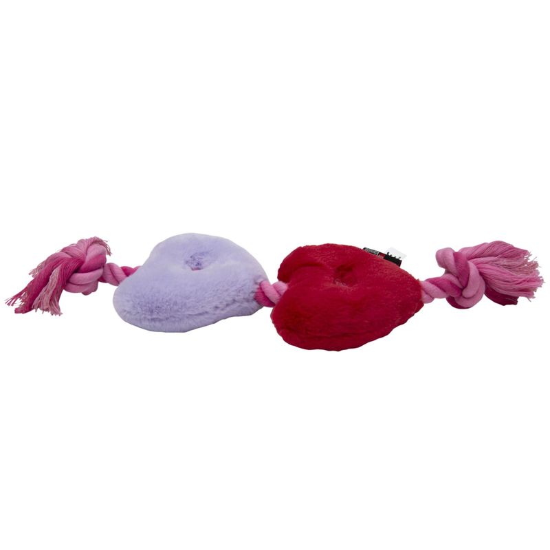 J&amp;V Holiday knuffel - Hartjes touw - 48/2219
