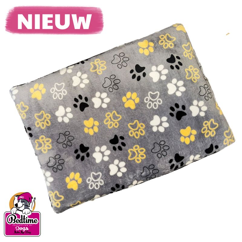 hondenkussen - Poten geel/grijs