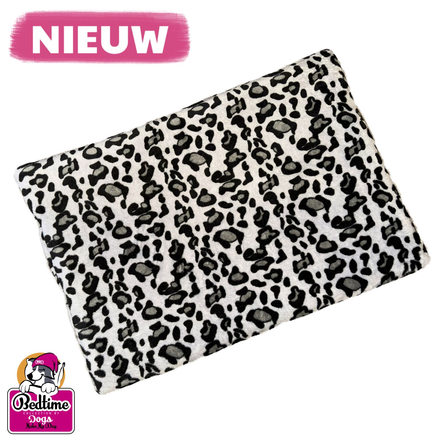 hondenkussen - Leopard grijs