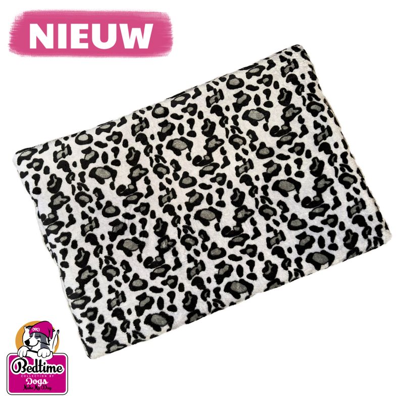 hondenkussen - Leopard grijs