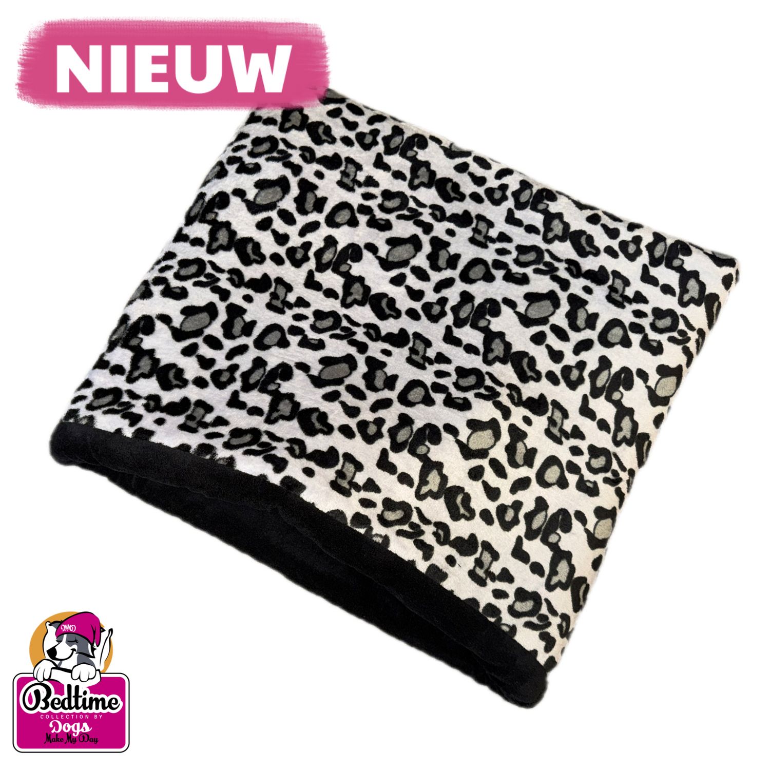 hondenslaapzak - Leopard grijs / zwart