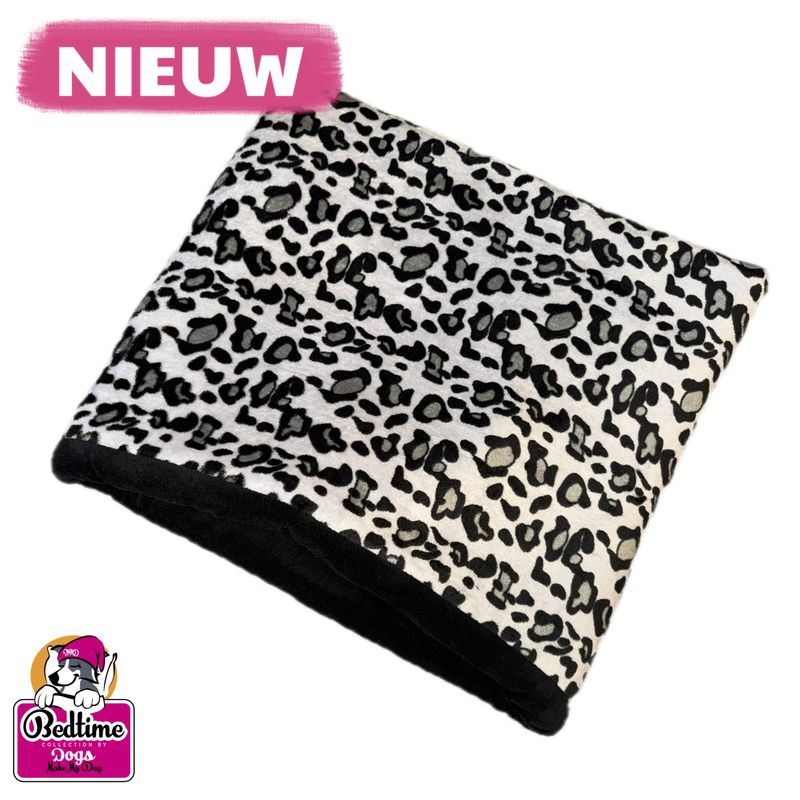 hondenslaapzak - Leopard grijs / zwart