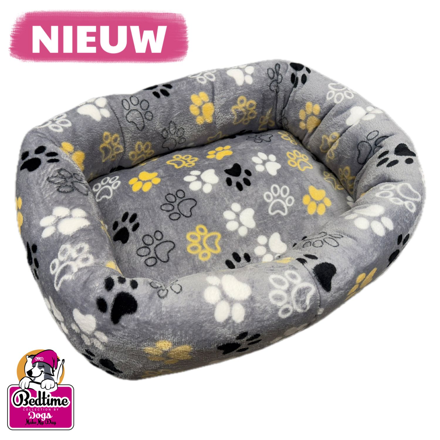 Hondenbed - Poten geel/grijs