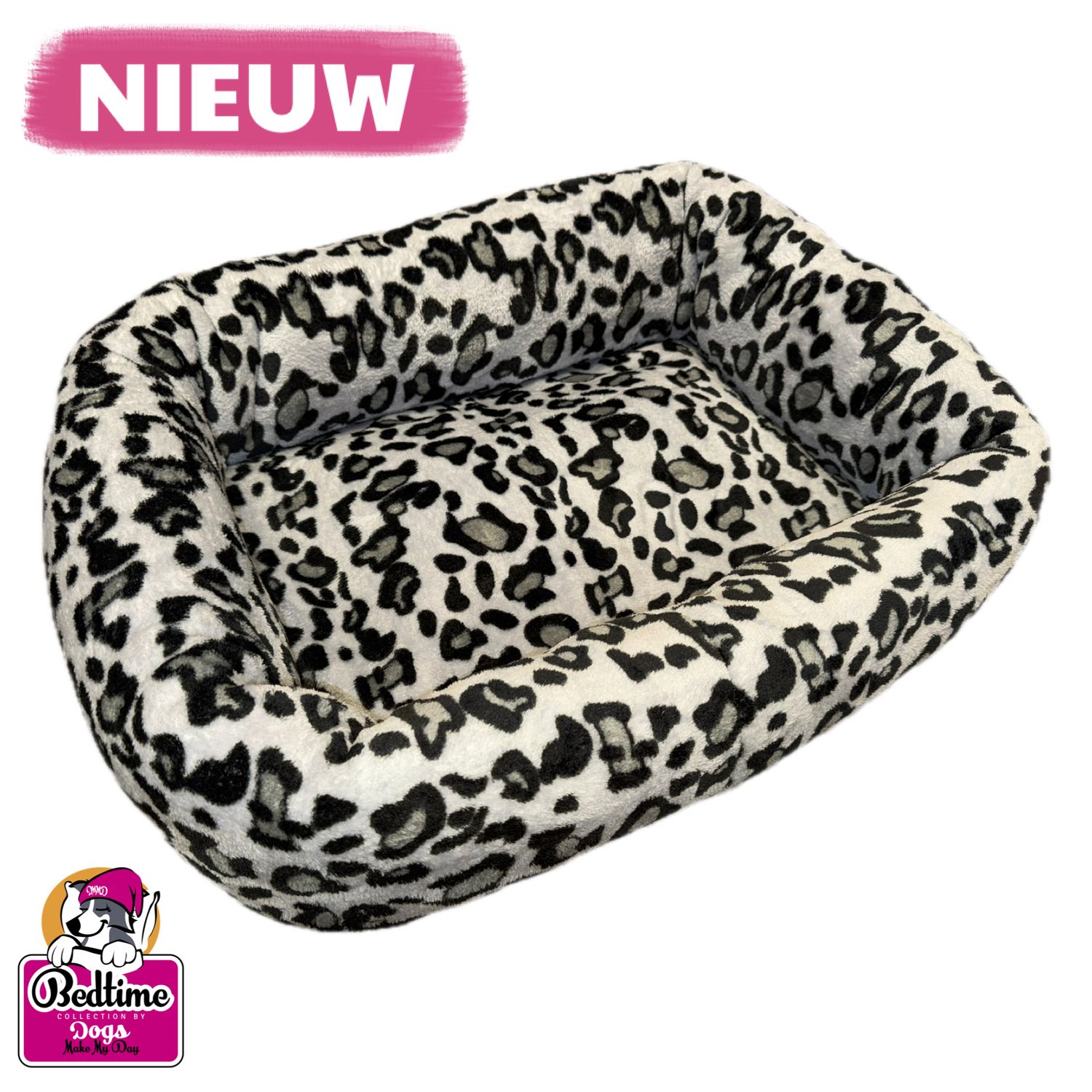 Hondenbed - Leopard grijs