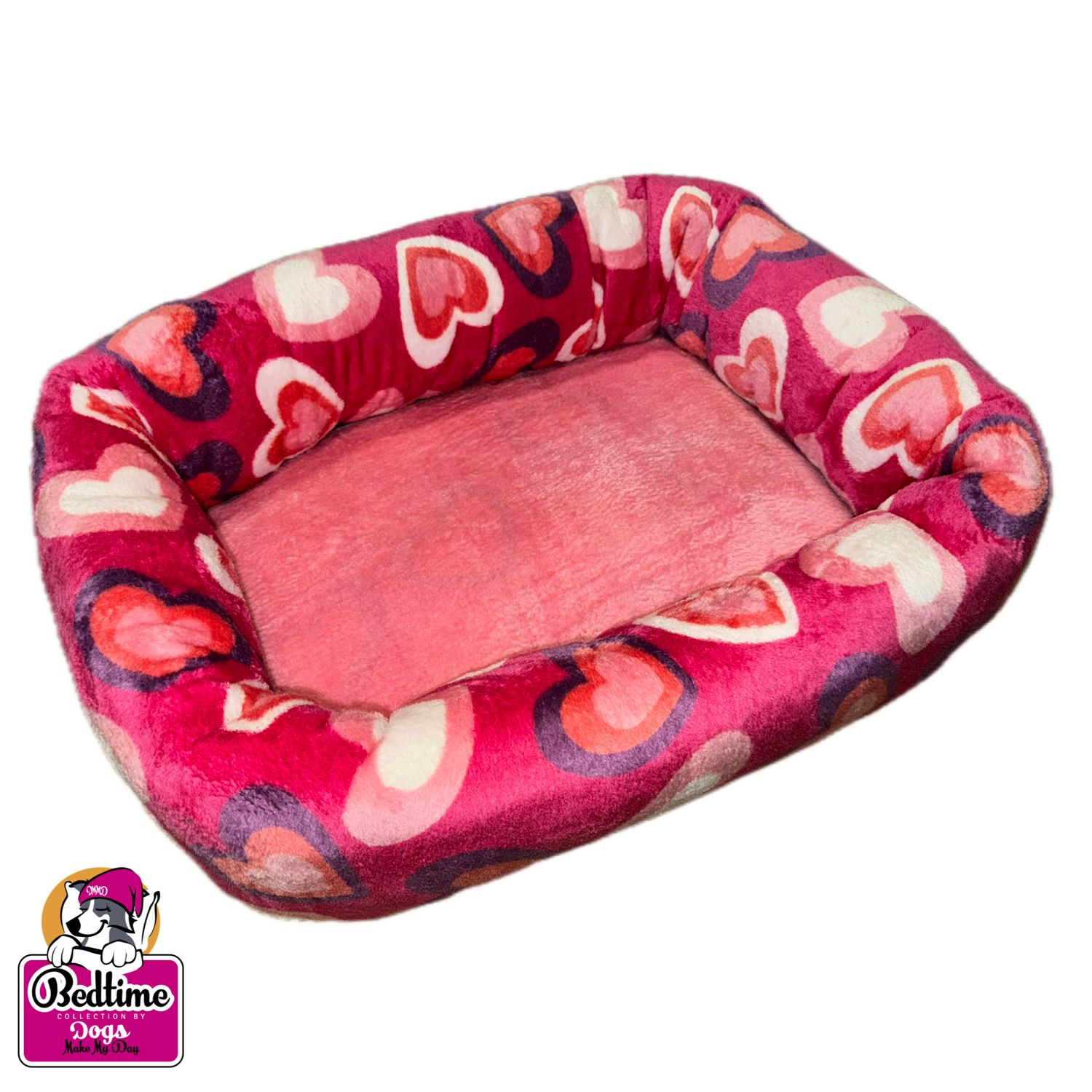 Hondenbed - Multi harten fuchsia