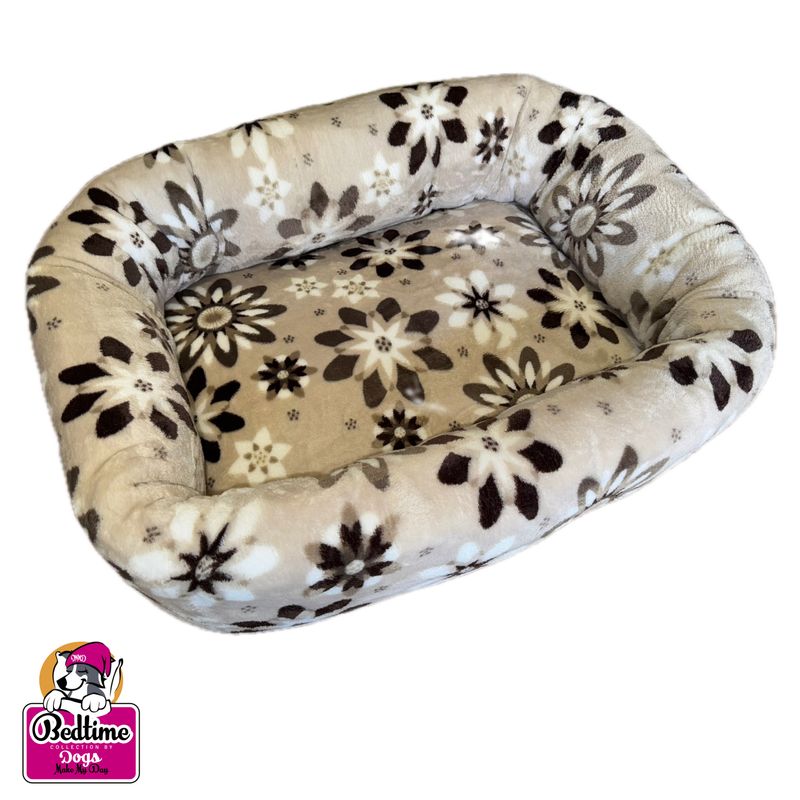 Hondenbed - Flowers brownish