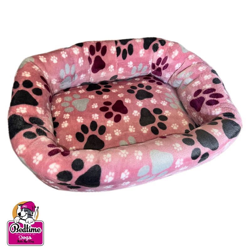 Hondenbed - Roze met paarse en grijze poten