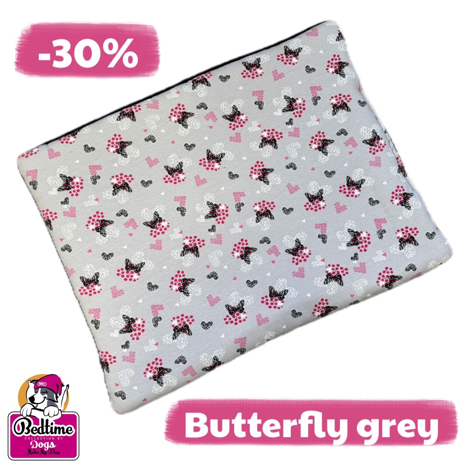 Zomerkussen - butterfly grey