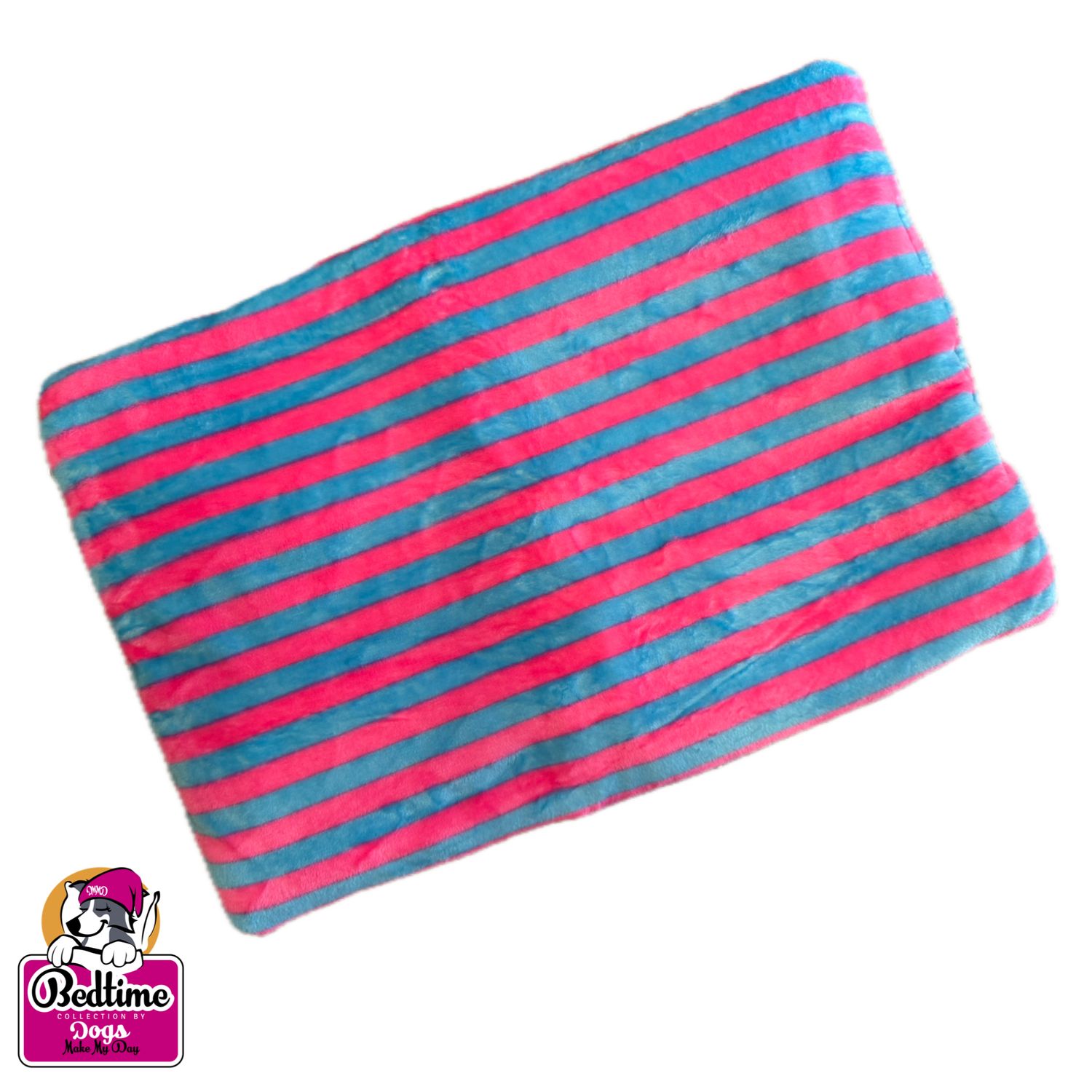 hondenkussen - Stripes fuchsia/turquoise