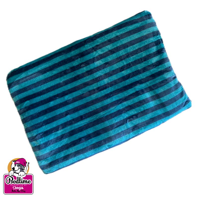 hondenkussen - Stripes blue/turquoise