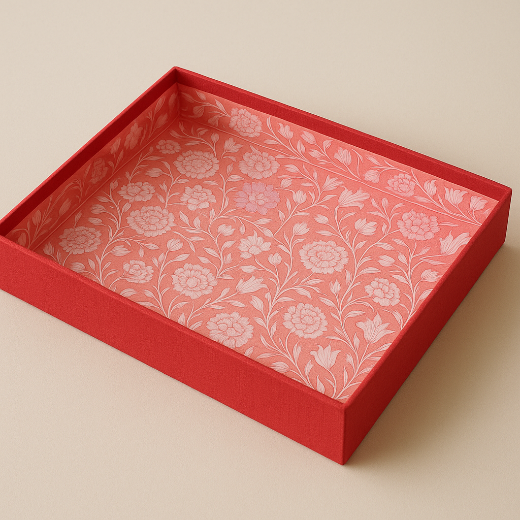 Vassoio Valeria fantasia carciofi Corallo