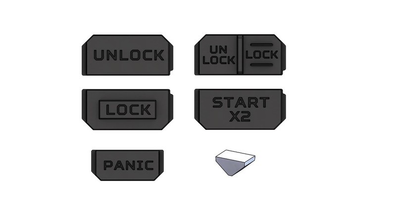Extra Button Set - Injection Fob IF013 (Wrangler JL)