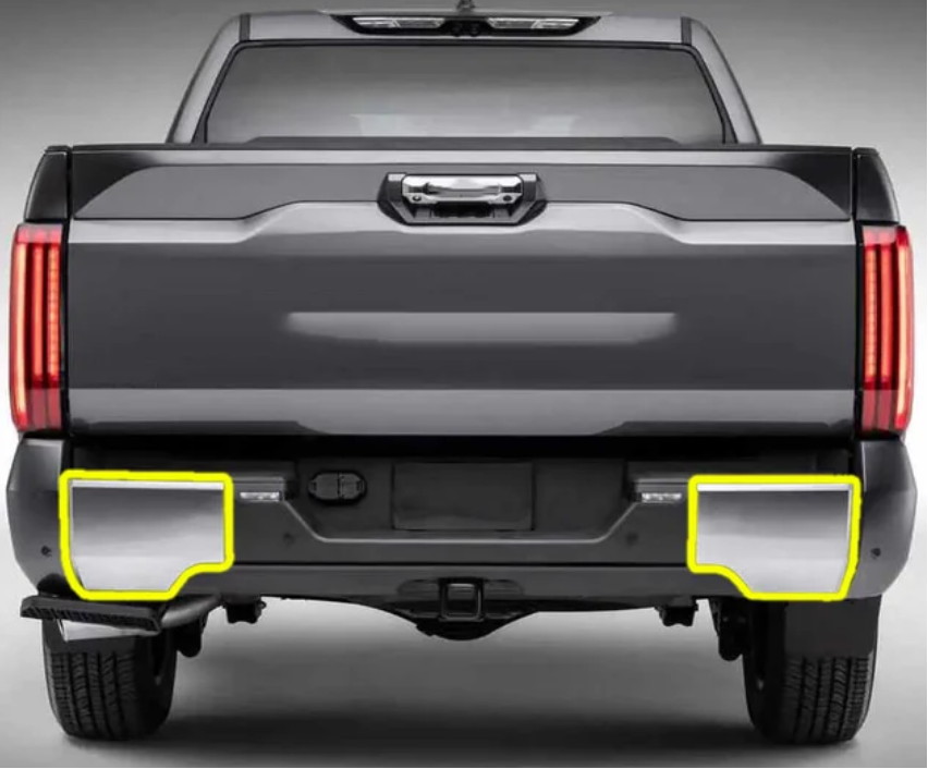 2022-2024 Toyota Tundra Rear Bumper Chrome Delete Overlay