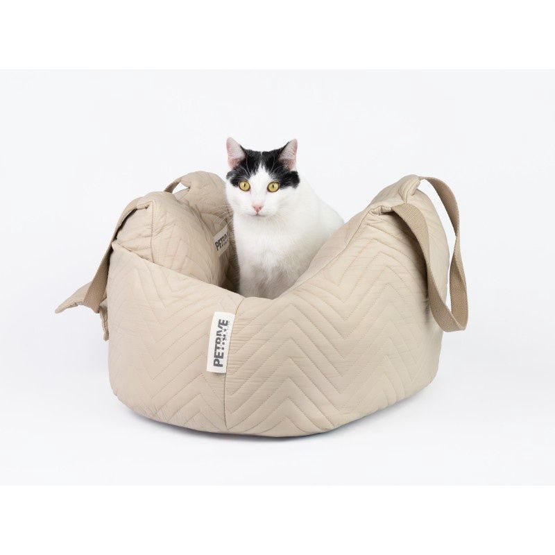 3-in-1: Transporttas, Autostoel en Bed in één product PETBAG (Beige)