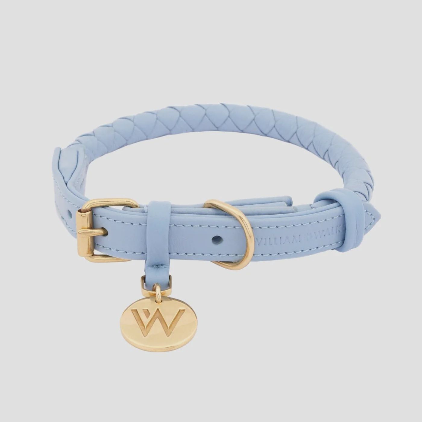 Leren halsband Twisted, Kleur: Sky, Maat: S