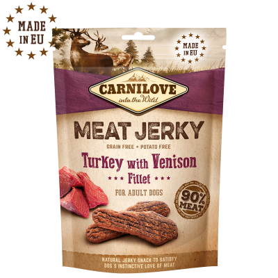 Carnilove Meat Jerky, Smaak: Turkey with Venison Fillet