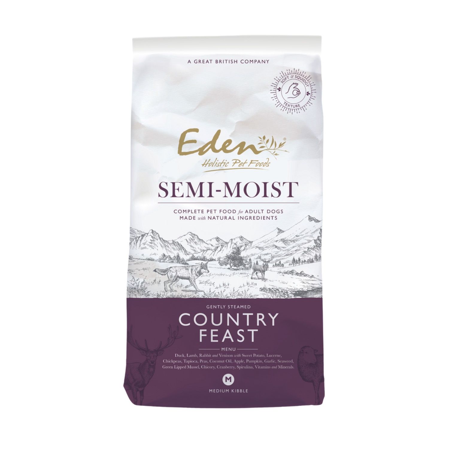 Eden Dog Semi-Moist, Gewicht: 2 KG, Smaak: Country Feast
