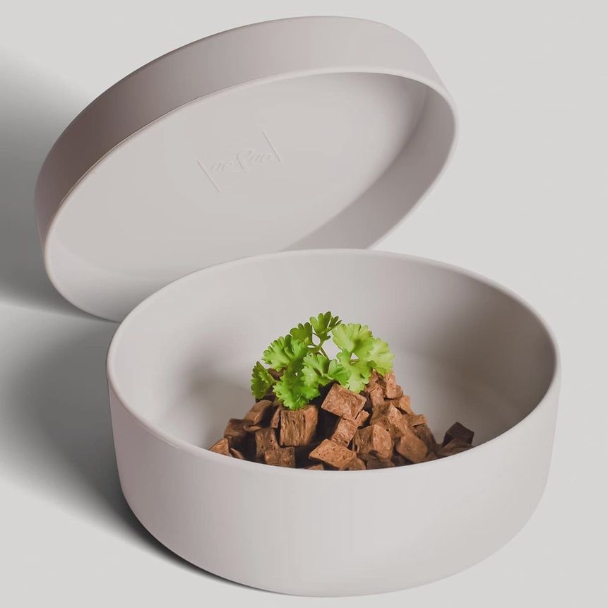 Ne&amp;No Voerbak siliconen, Kleur: Steingrau