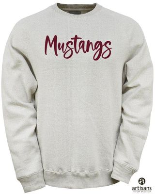 Bennett Raglan Soft Crew Oatmeal with Maroon Script