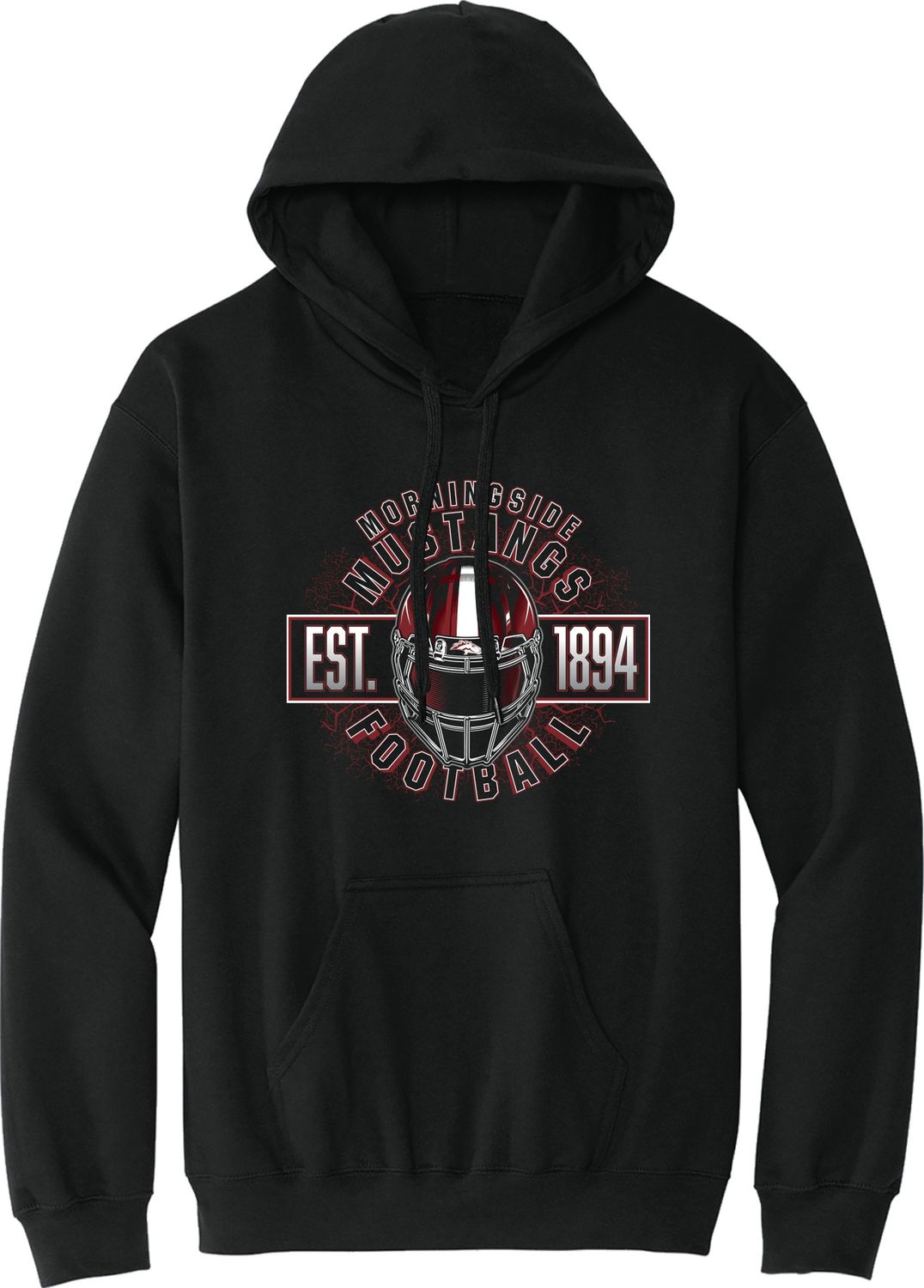 Bold Graphic Morningside Mustangs Football Hoodie