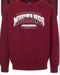 Two Tone Graphics Mustangs Fleece Crew