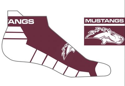 Low Cut Sock with Tab Stripe with Mustangs Logo