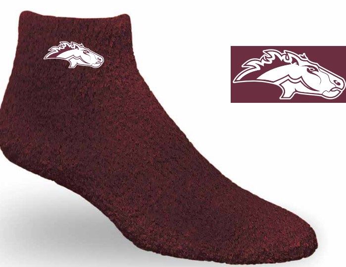 Solid color Cozy Socks with Mustangs logo