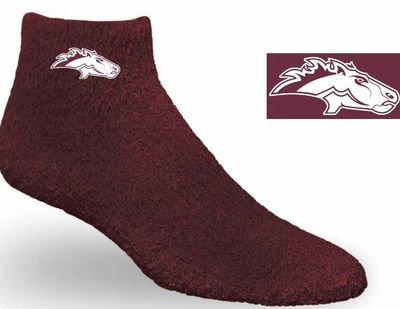 Solid color Cozy Socks with Mustangs logo