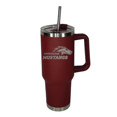 40oz Maroon Arcticware mug Mustangs logo