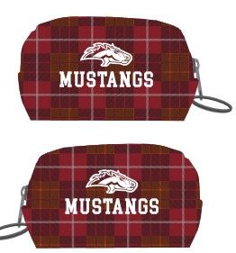 Plaid print mini tote with Mustangs logo