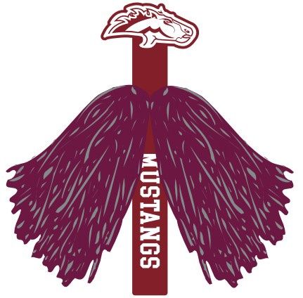 Mascot Pom Sticks Maroon/White Poms