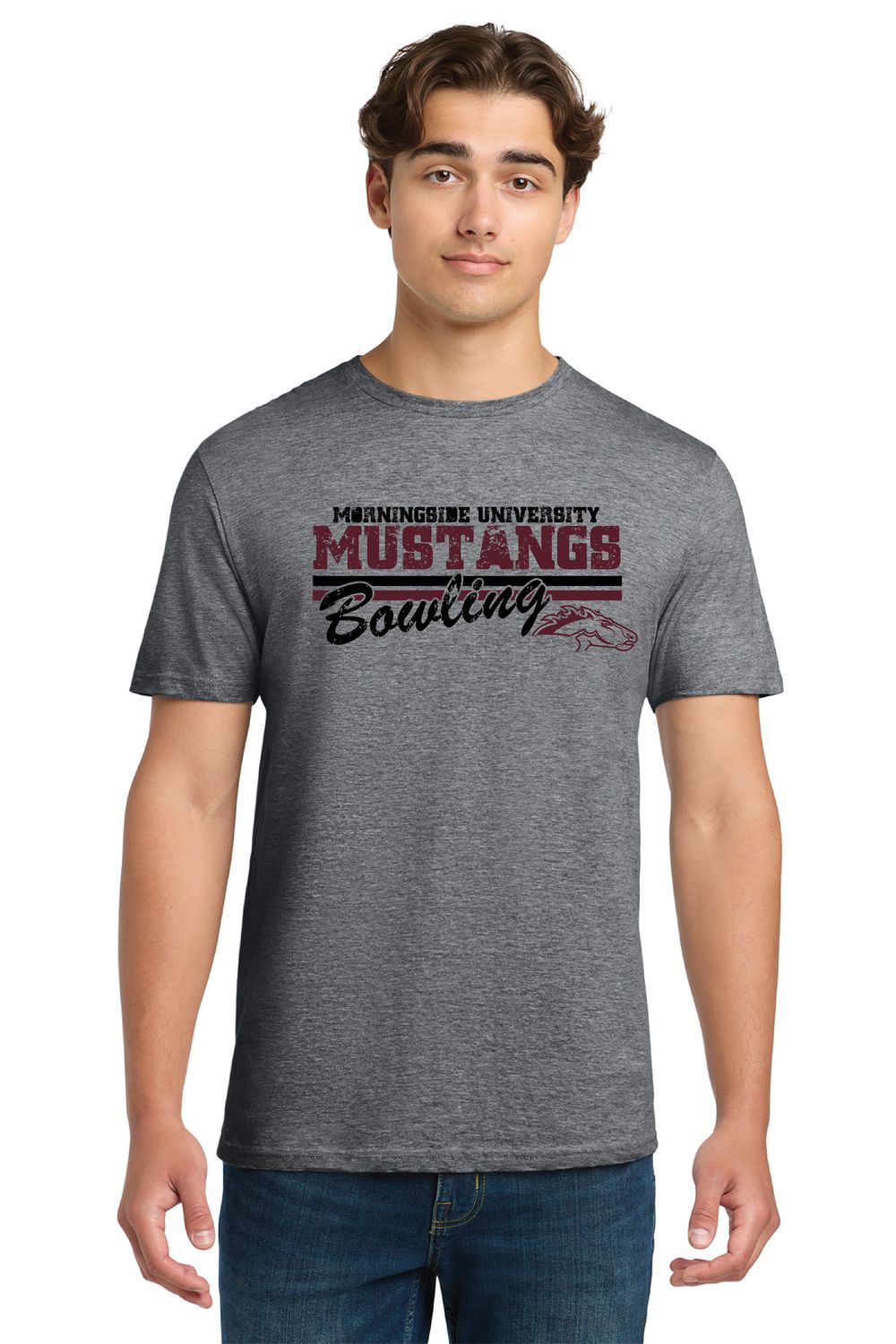 Bowling Short Sleeve Tee  Mustang Logo