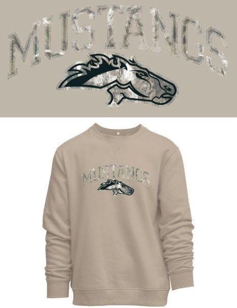 Camo  Crew with Mustang Logo