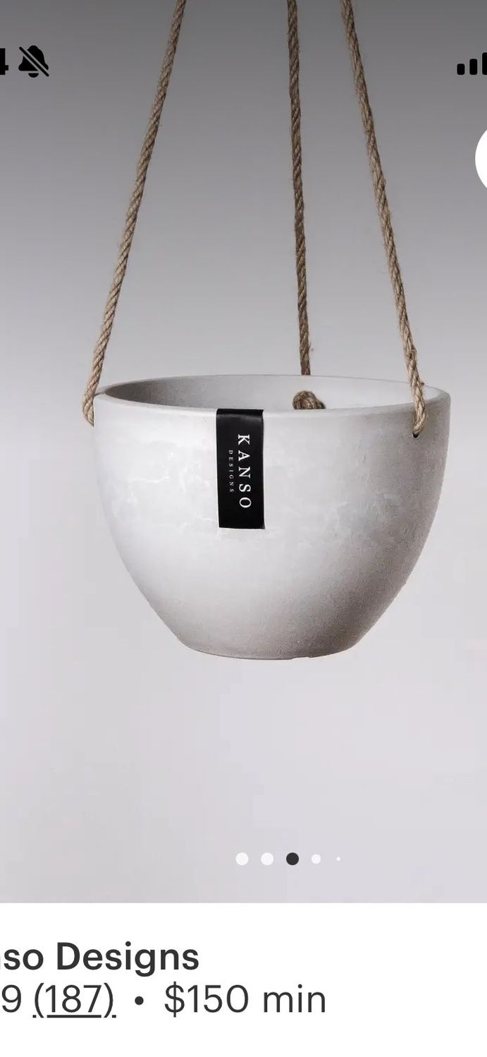 hanging planter signature stone 12in