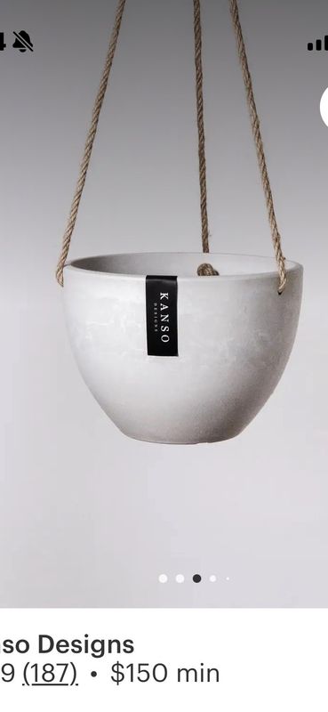 hanging planter signature stone 12in