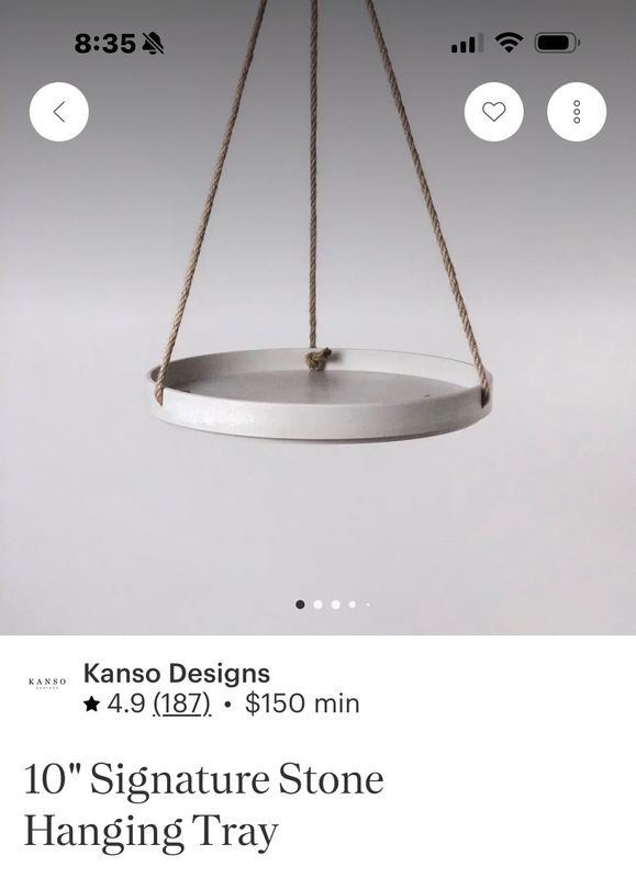 hanging plant tray stone 10in