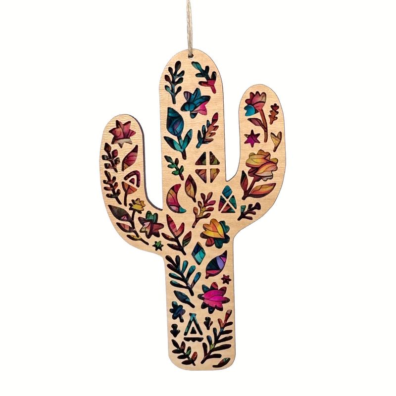 Floral Cactus Ornament | Southwest Desert Hanging Decor