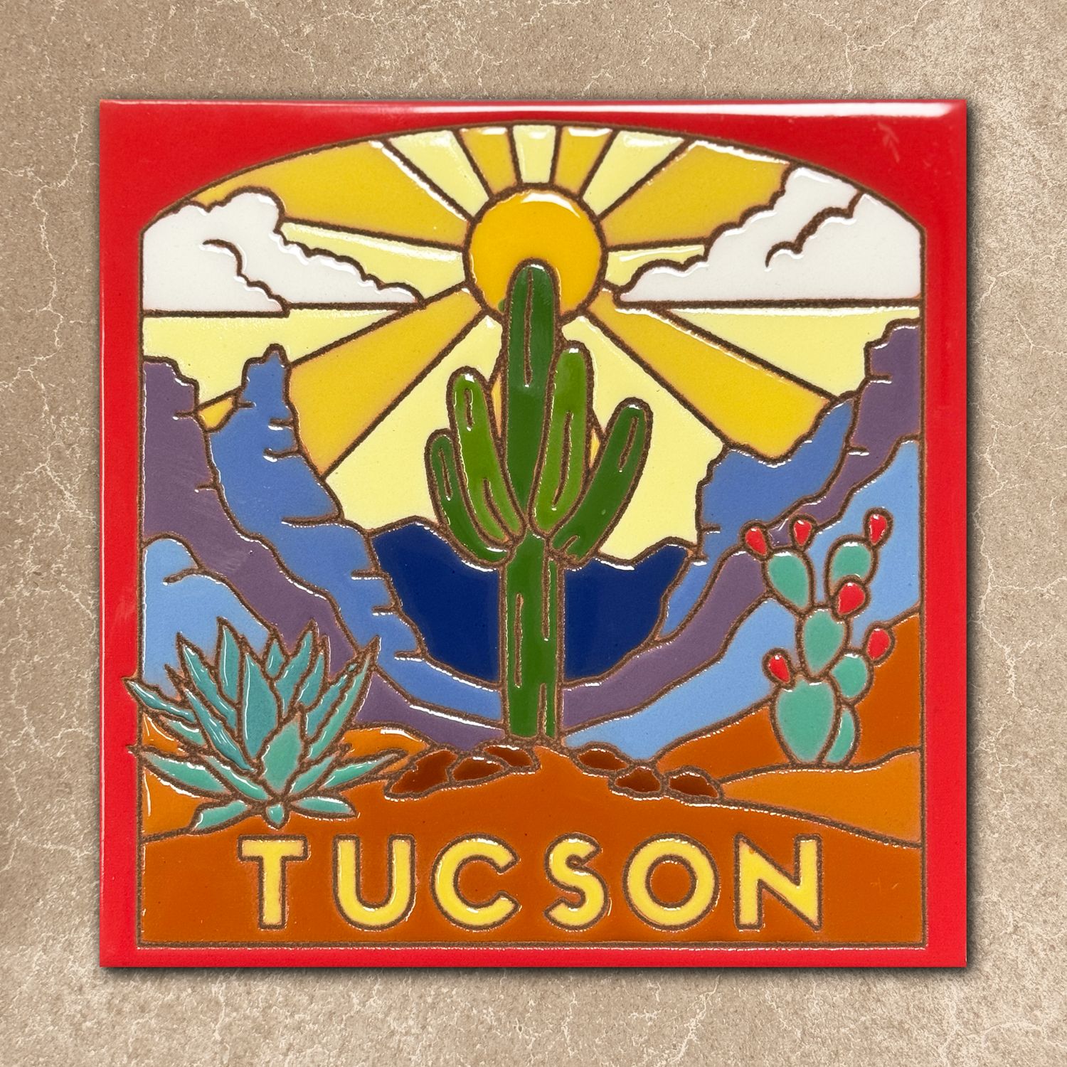 Tucson Saguaro Sunrise Tile