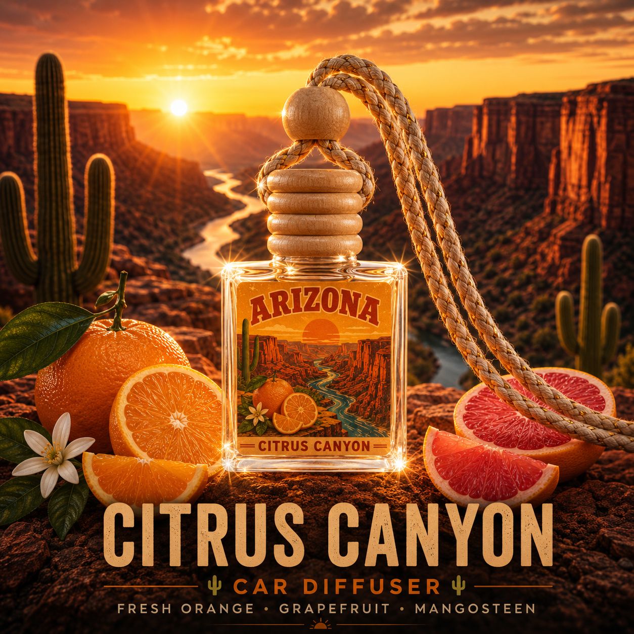Citrus Canyon Car Diffuser – Orange &amp; Grapefruit