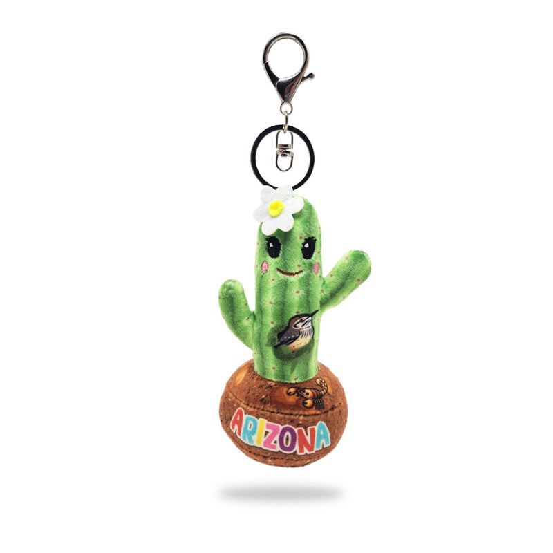Arizona Saguaro Squishy Plush Keychain • Wearable Add-on